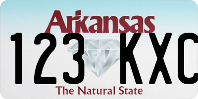 AR license plate 123KXC