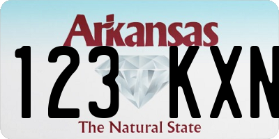 AR license plate 123KXN