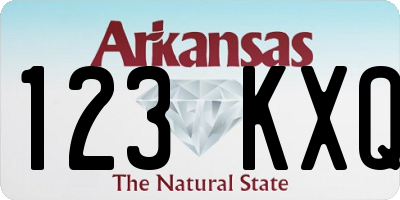 AR license plate 123KXQ