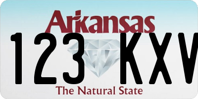 AR license plate 123KXV