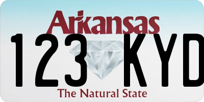AR license plate 123KYD