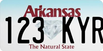 AR license plate 123KYR