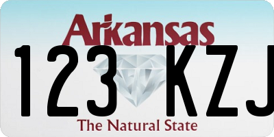 AR license plate 123KZJ