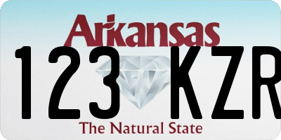 AR license plate 123KZR