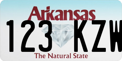 AR license plate 123KZW