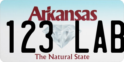 AR license plate 123LAB