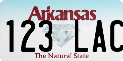 AR license plate 123LAC