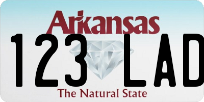 AR license plate 123LAD