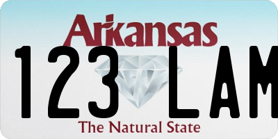 AR license plate 123LAM