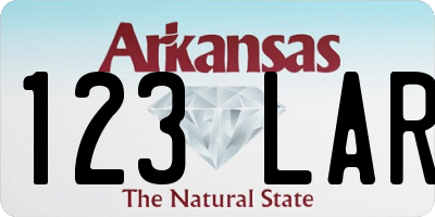 AR license plate 123LAR