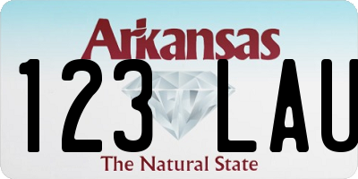 AR license plate 123LAU