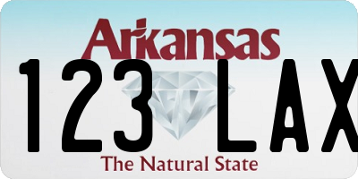 AR license plate 123LAX