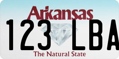 AR license plate 123LBA