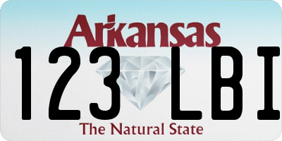 AR license plate 123LBI
