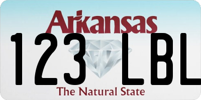 AR license plate 123LBL