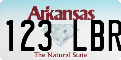 AR license plate 123LBR