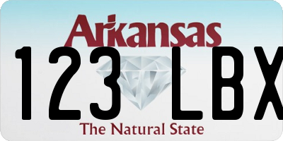 AR license plate 123LBX
