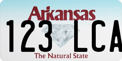 AR license plate 123LCA