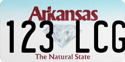 AR license plate 123LCG