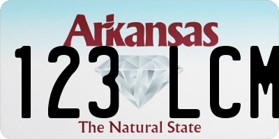 AR license plate 123LCM