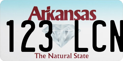 AR license plate 123LCN