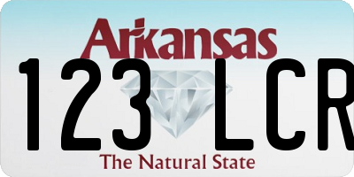 AR license plate 123LCR