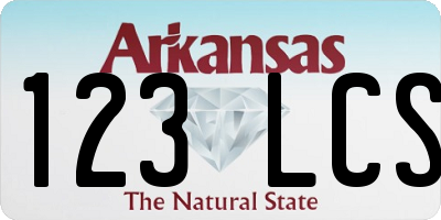 AR license plate 123LCS