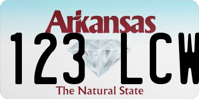AR license plate 123LCW