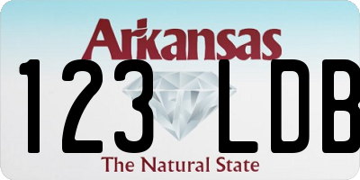 AR license plate 123LDB