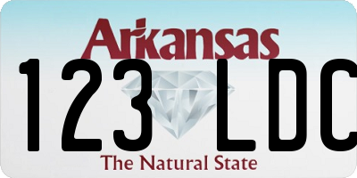 AR license plate 123LDC