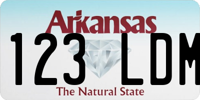 AR license plate 123LDM