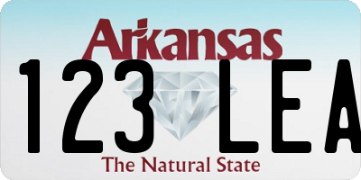 AR license plate 123LEA