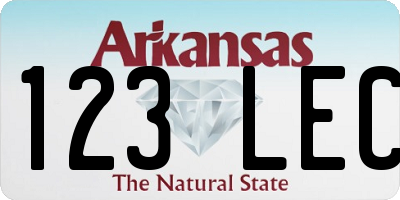 AR license plate 123LEC