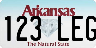 AR license plate 123LEG