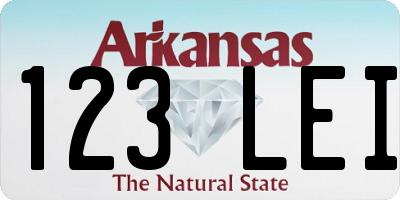 AR license plate 123LEI
