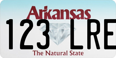 AR license plate 123LRE