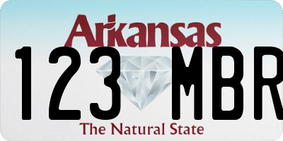 AR license plate 123MBR