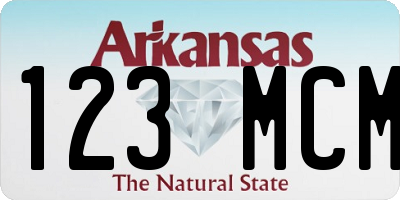 AR license plate 123MCM