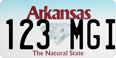 AR license plate 123MGI