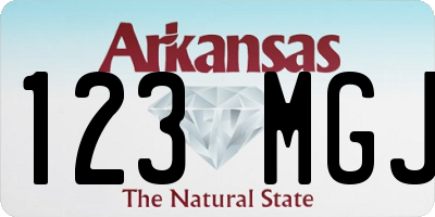 AR license plate 123MGJ