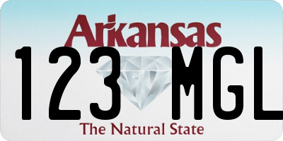 AR license plate 123MGL