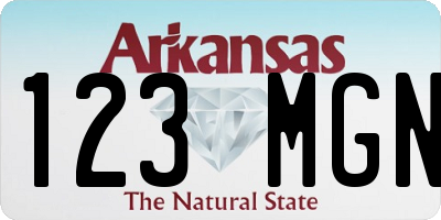 AR license plate 123MGN