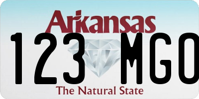 AR license plate 123MGO