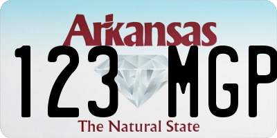 AR license plate 123MGP