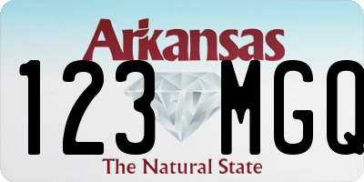 AR license plate 123MGQ
