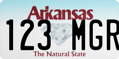 AR license plate 123MGR