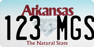 AR license plate 123MGS