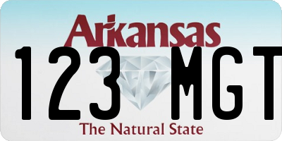 AR license plate 123MGT
