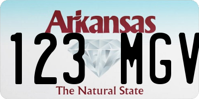 AR license plate 123MGV