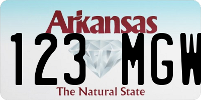 AR license plate 123MGW